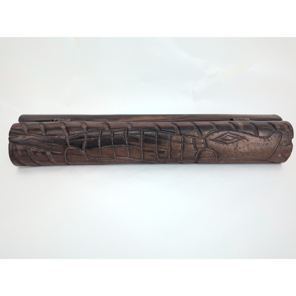 Vintage Wooden Mancala Crocodile Alligator Game Board Hand Carved 17"